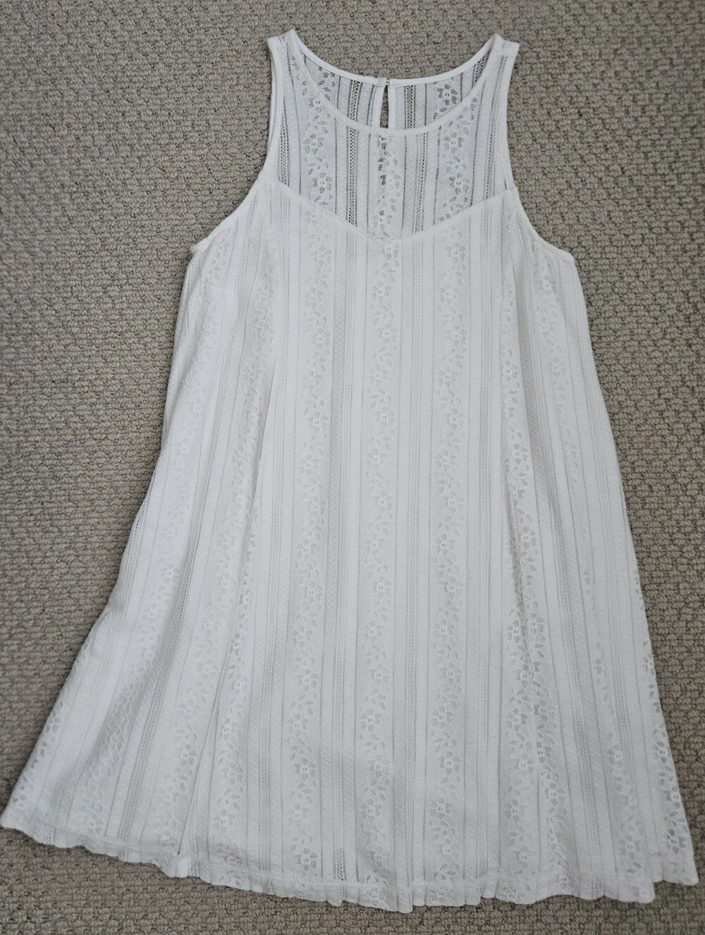 Abercrombie & Fitch White Lace-Detail Sleeveless Dress Size Small